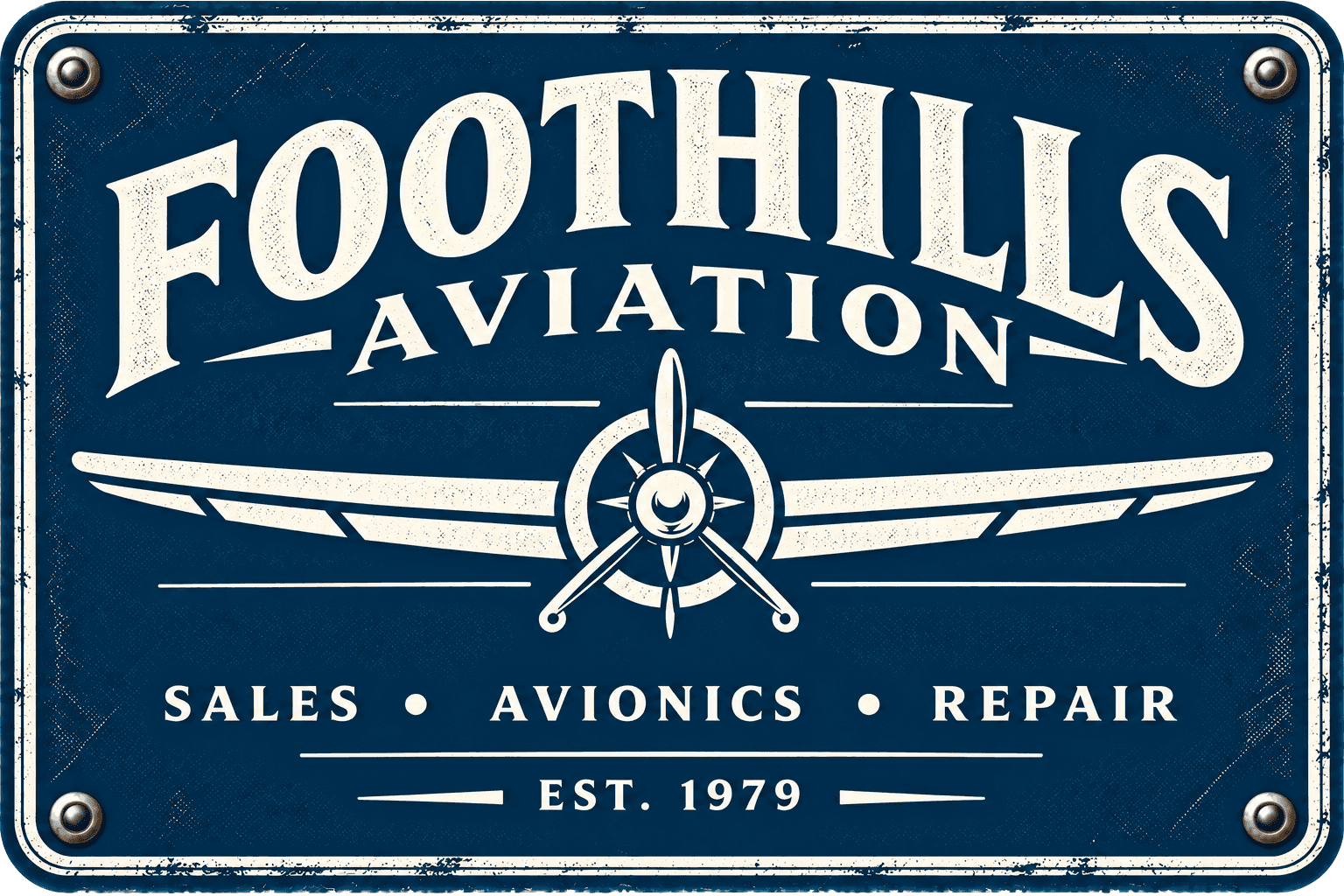 Foothills Aviation enamel sign