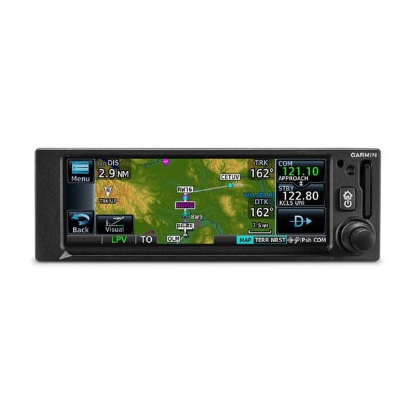 Compact Garmin navigator in an avionics stack